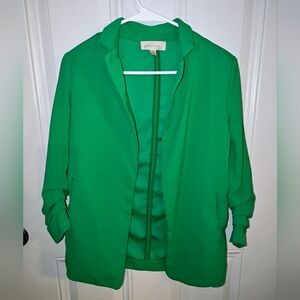 Philosophy Women's Vibrant green ruched sleeve blazer Size XS